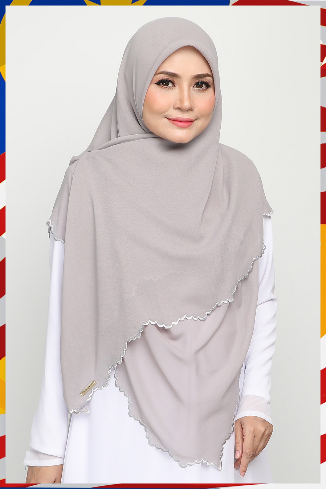 Bawal Sulam Lilac Grey