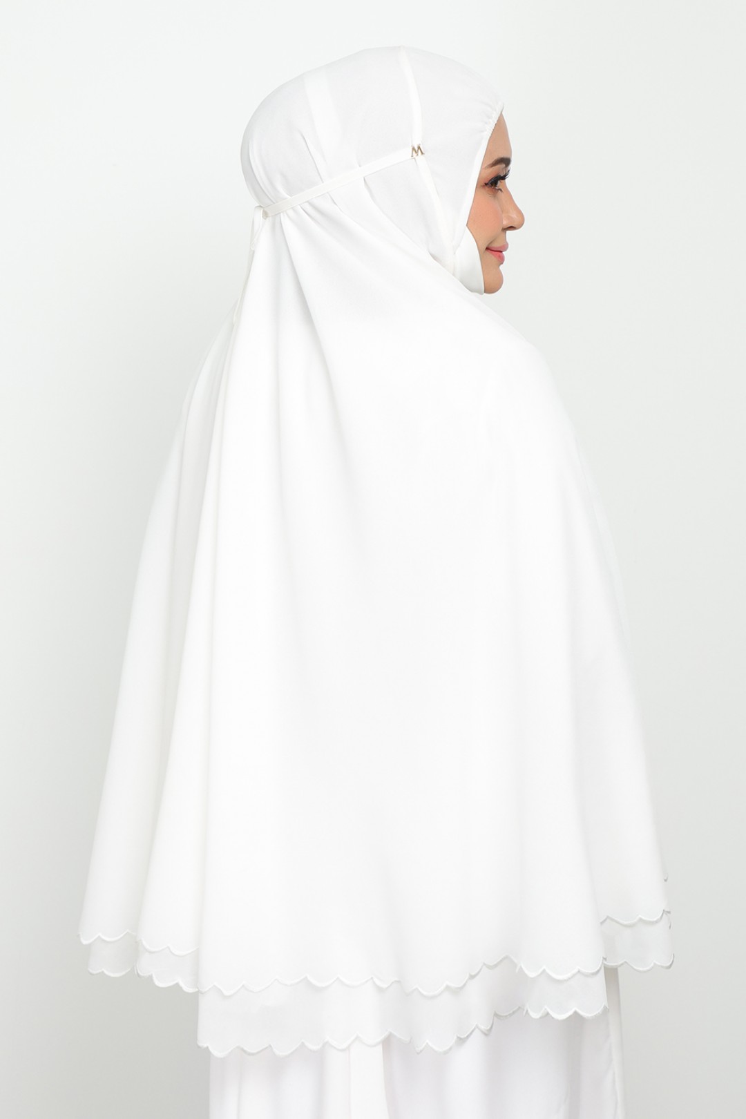 Mini Telekung Fatimah Linen White