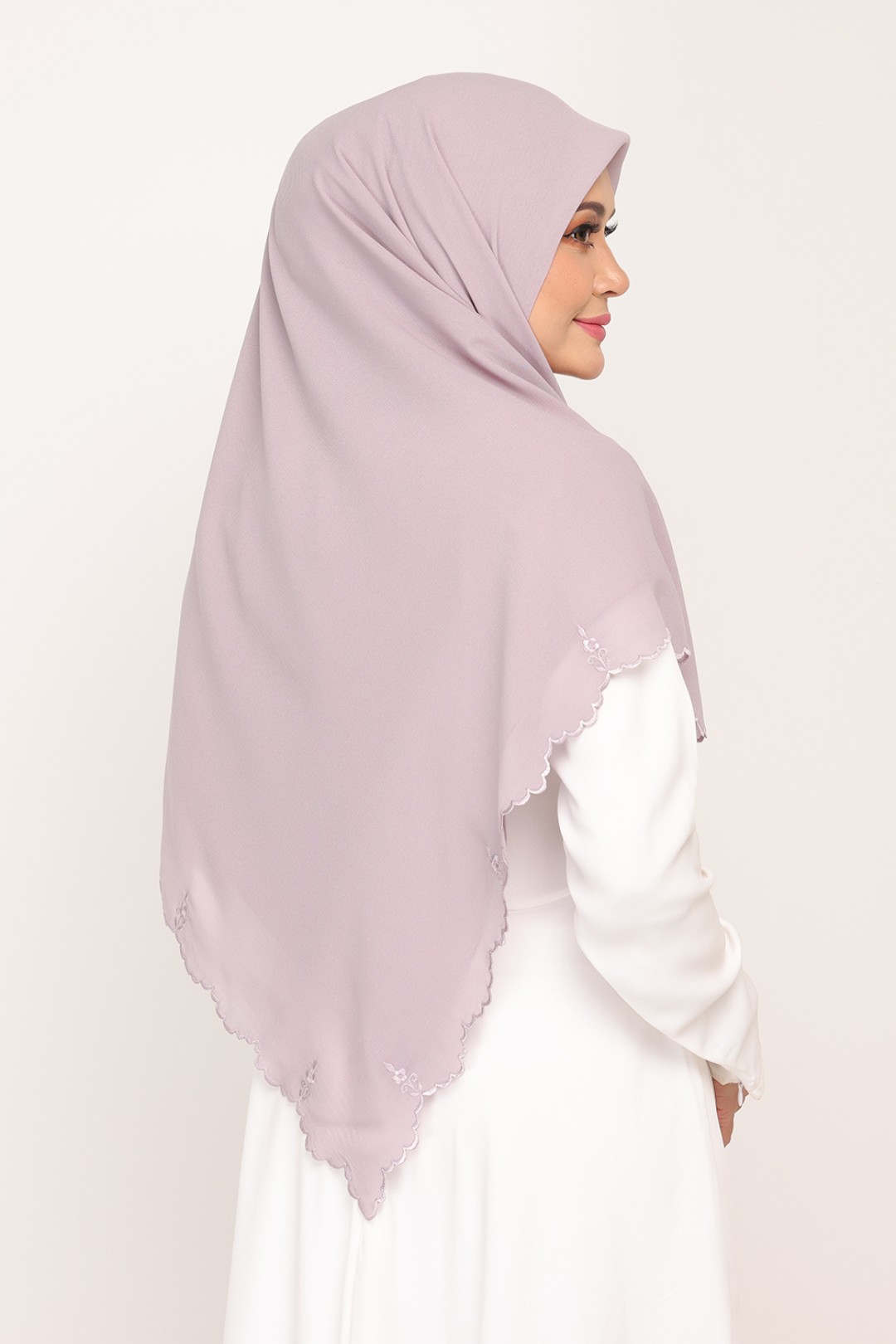 Bawal Sulam Lilac Rose