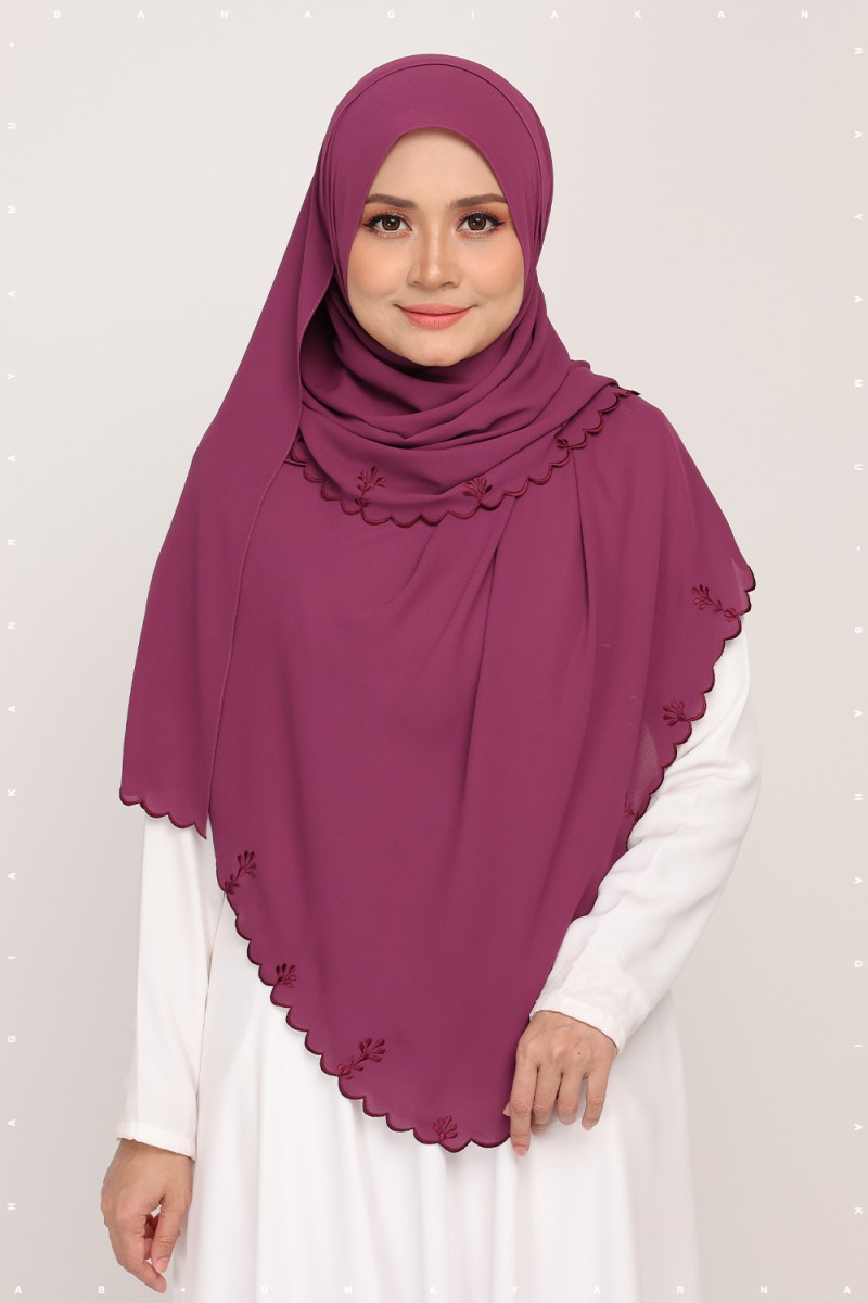 Shawl Sulam Magenta Blush