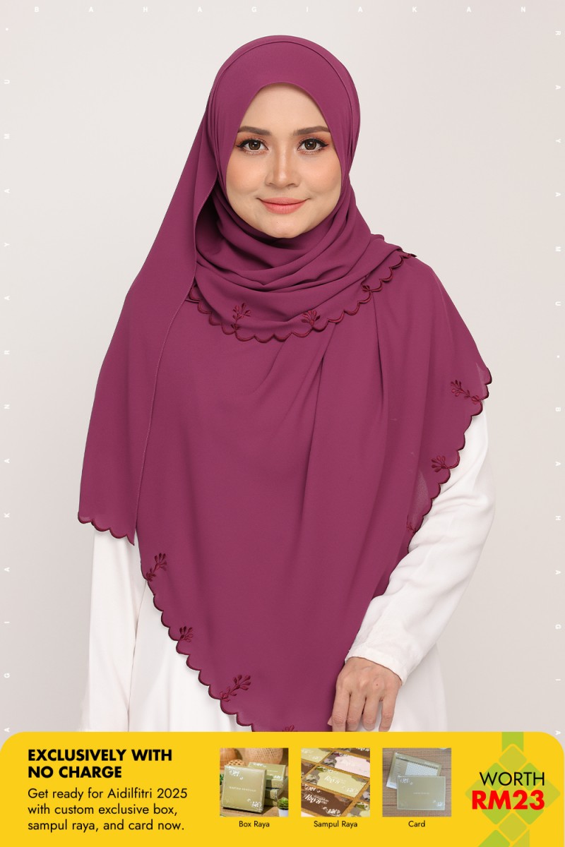 Shawl Sulam Magenta Blush