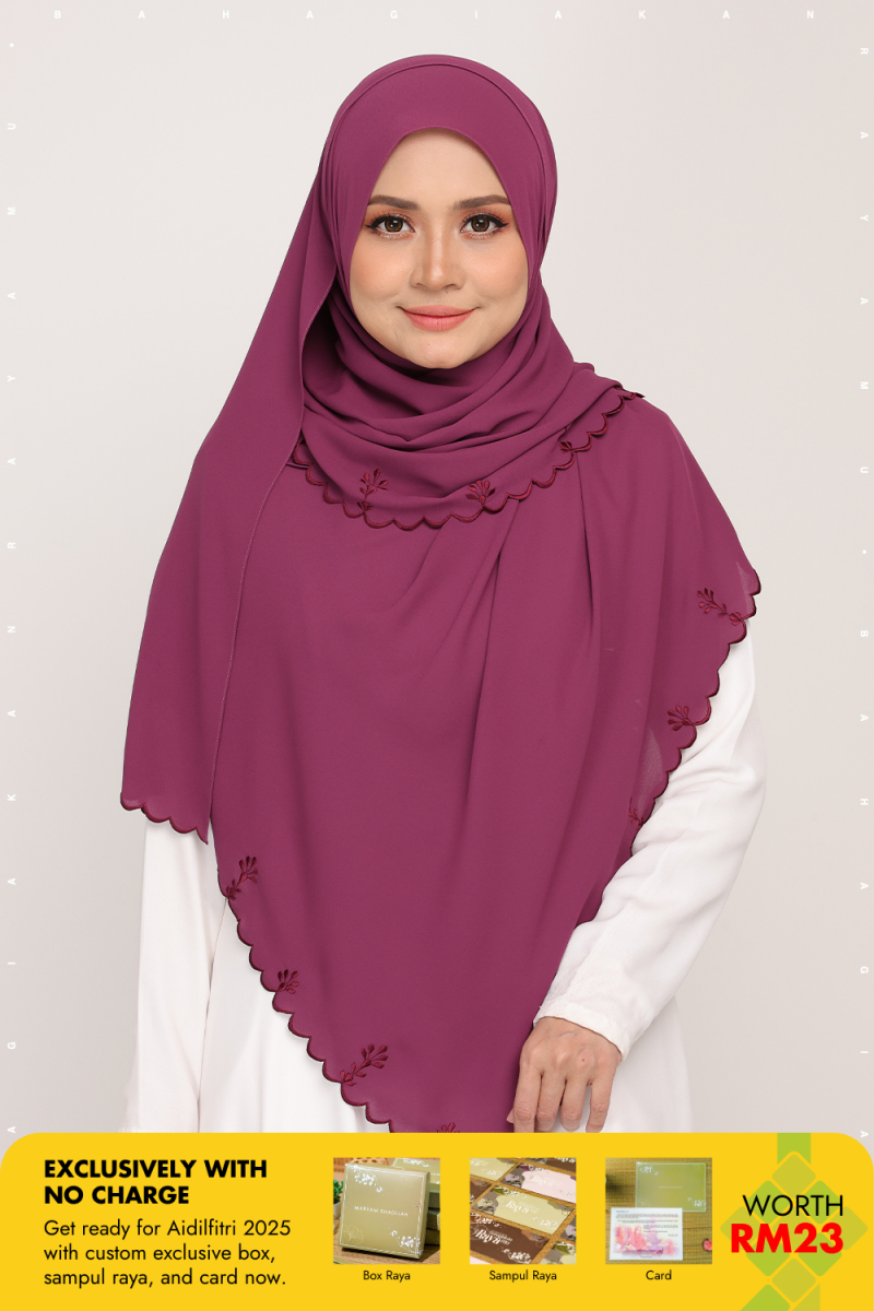 Shawl Sulam Magenta Blush