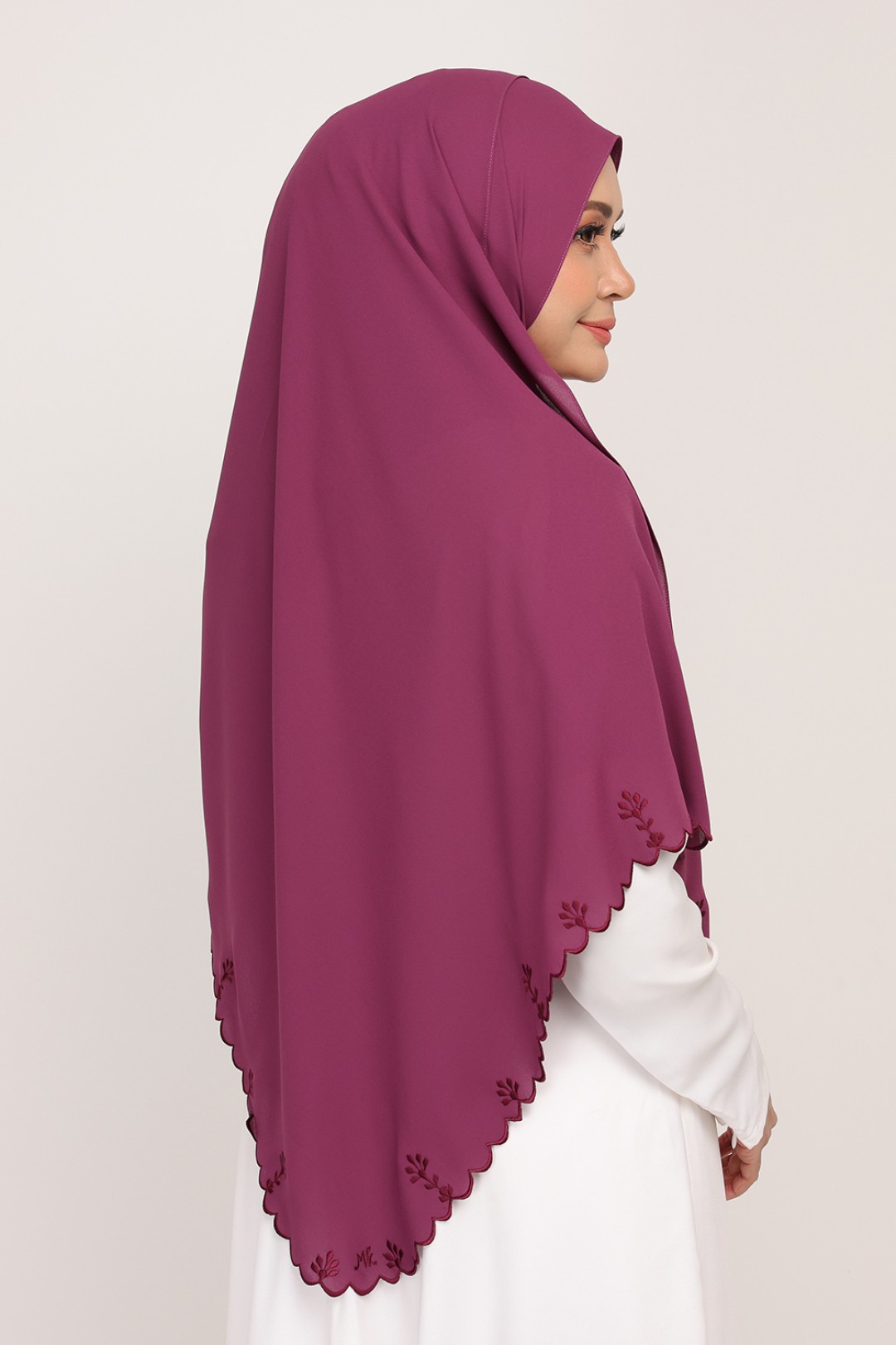 Shawl Sulam Magenta Blush