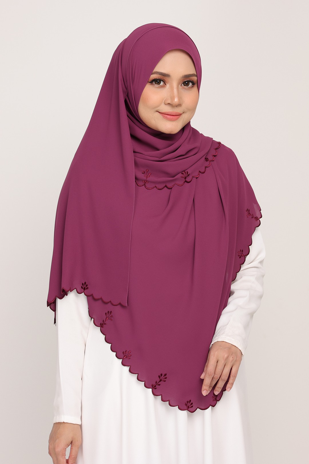 Shawl Sulam Magenta Blush