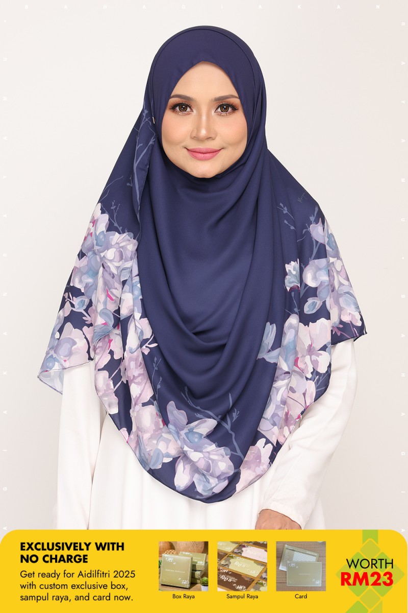 Long Shawl Printed Karya Marian Blue