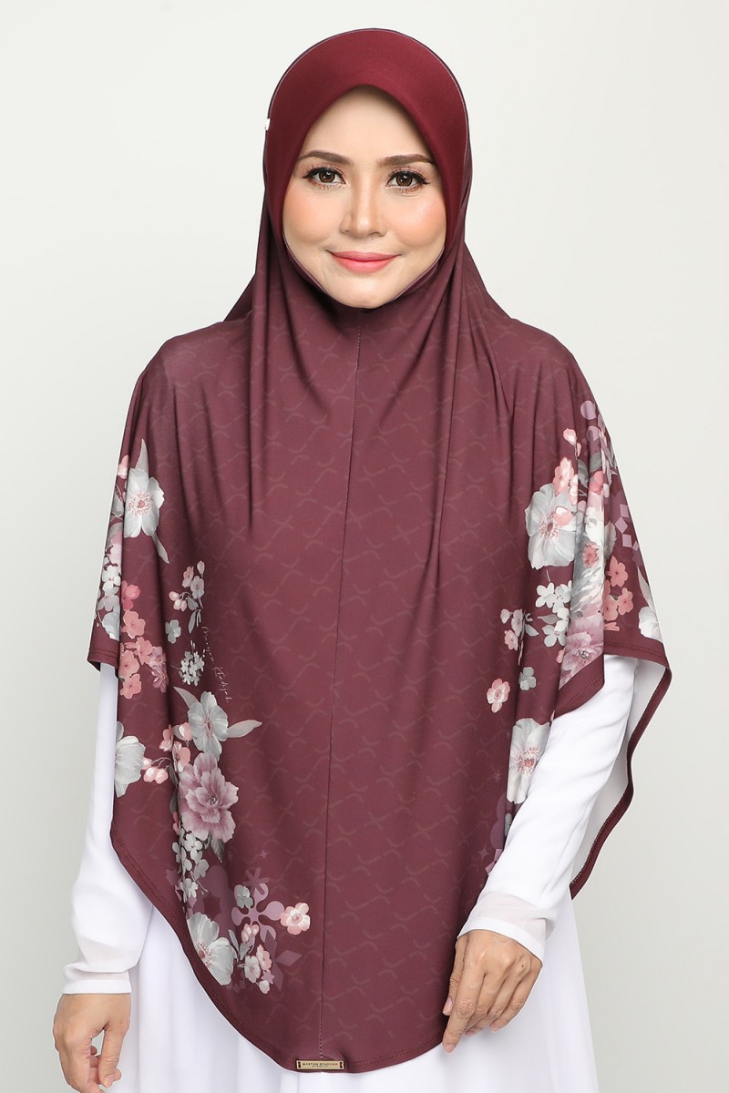 As-Is Sarung Printed Ghaniyah Maroon Oak