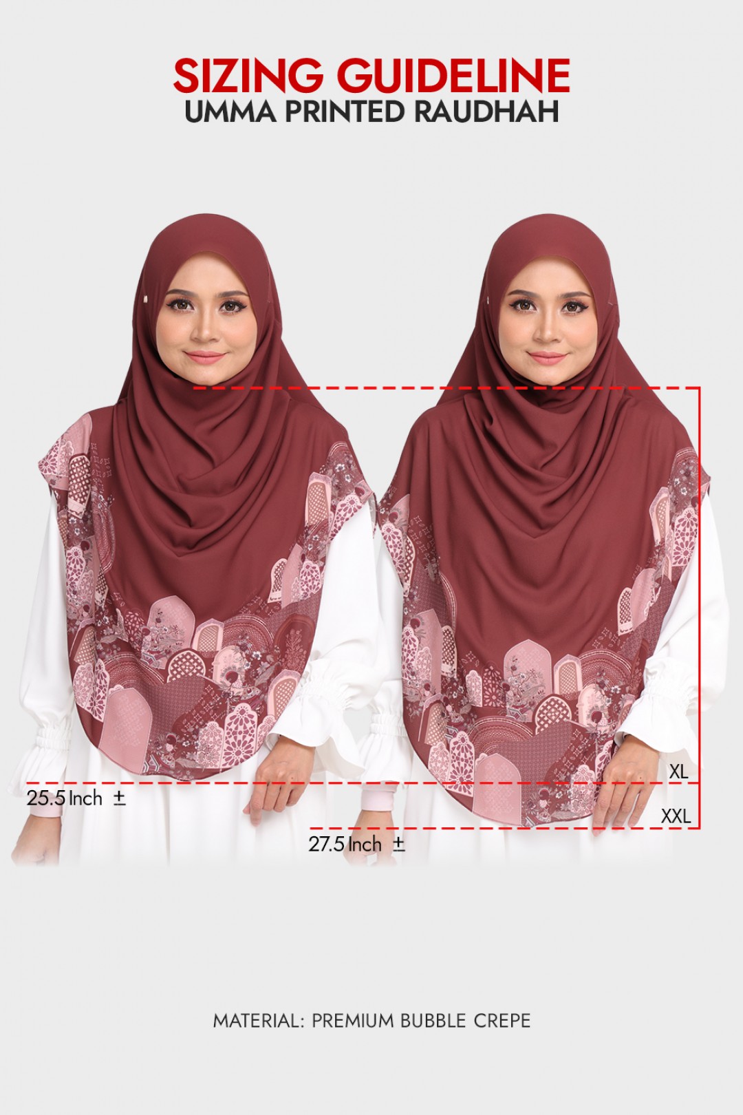 Umma Printed Raudhah Celestial Blue