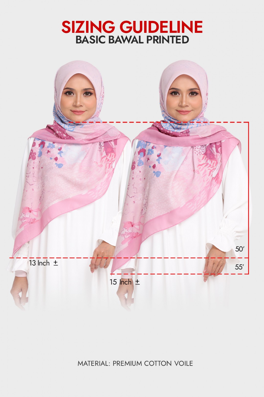 Bawal Printed Mahsuri Kesumba