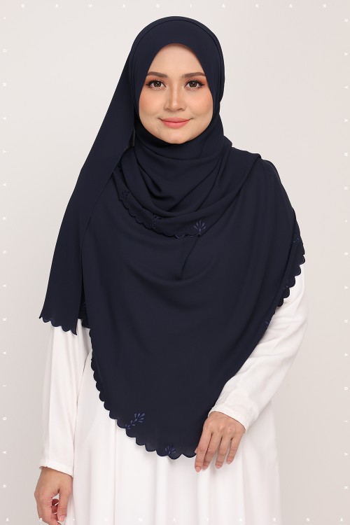 Shawl Sulam Metal Blue