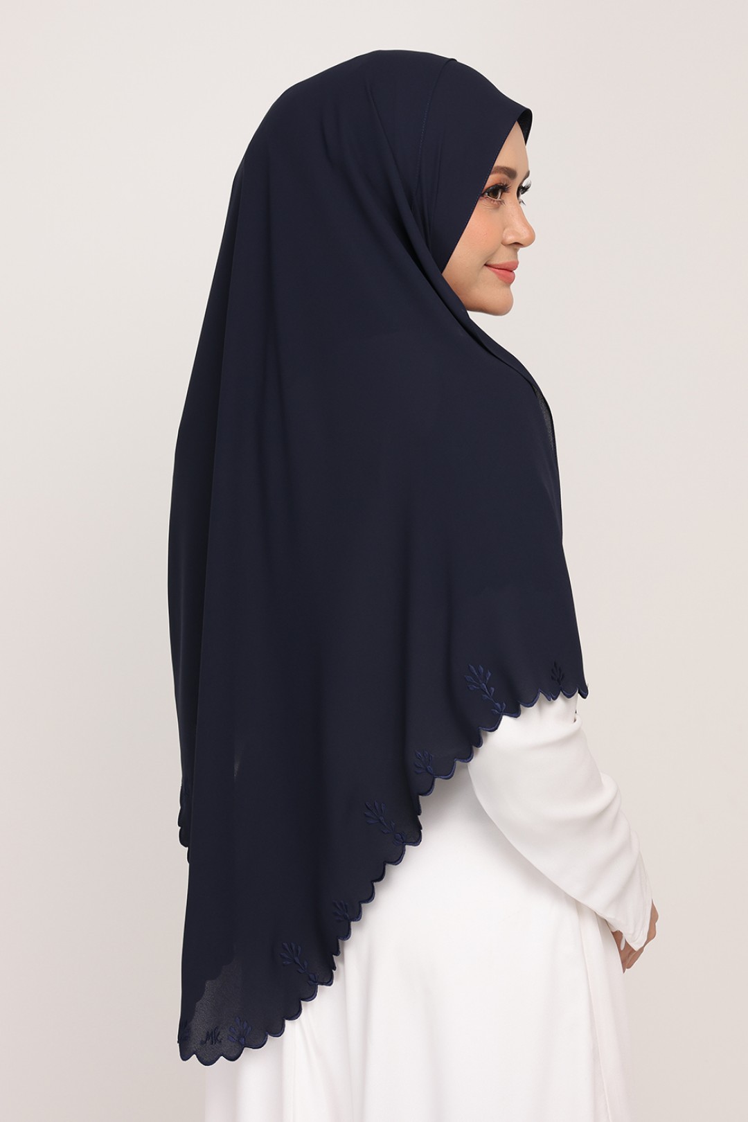 Shawl Sulam Metal Blue