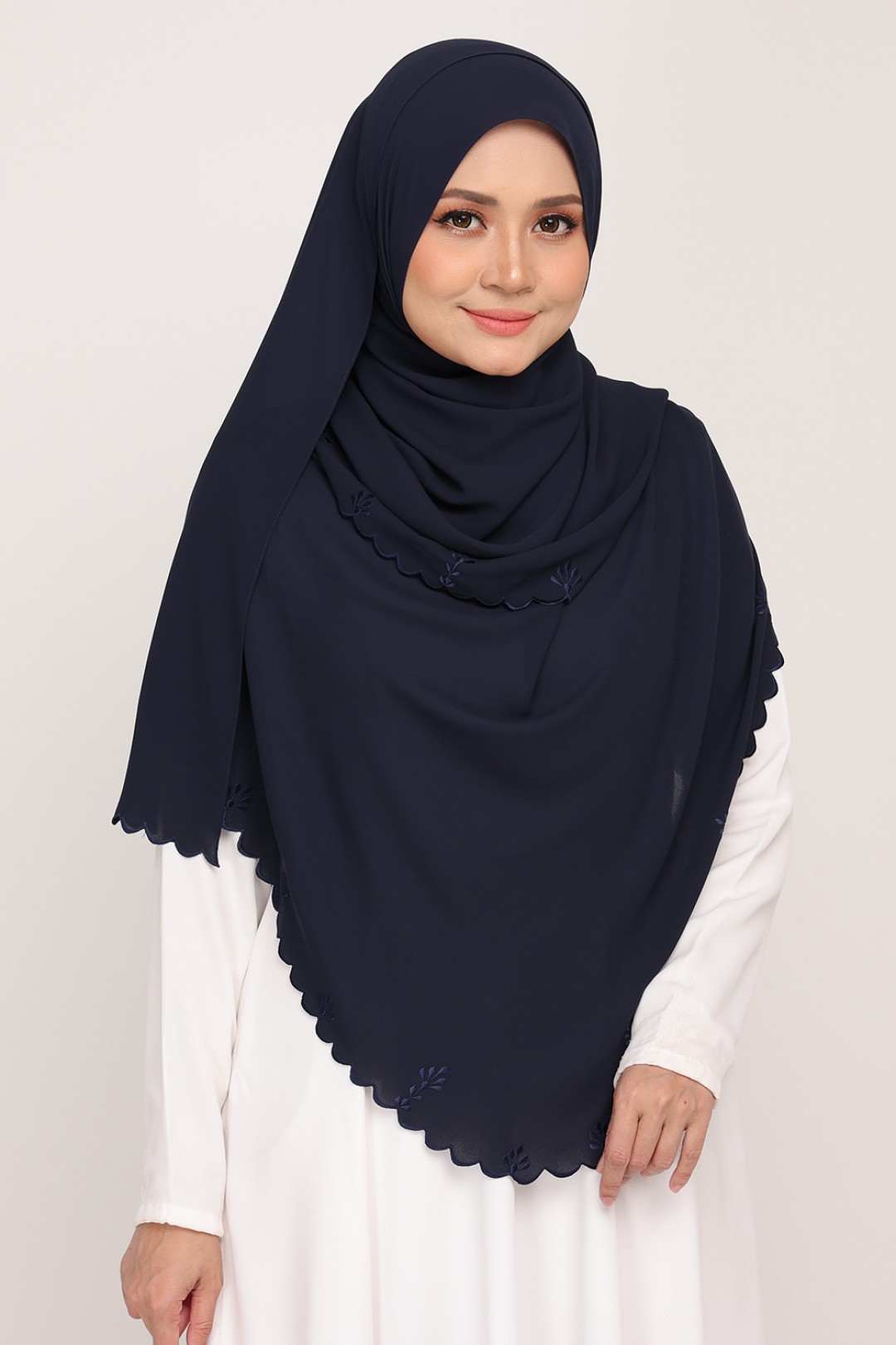 Shawl Sulam Metal Blue