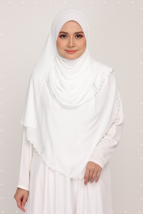 Shawl Sulam Moon White