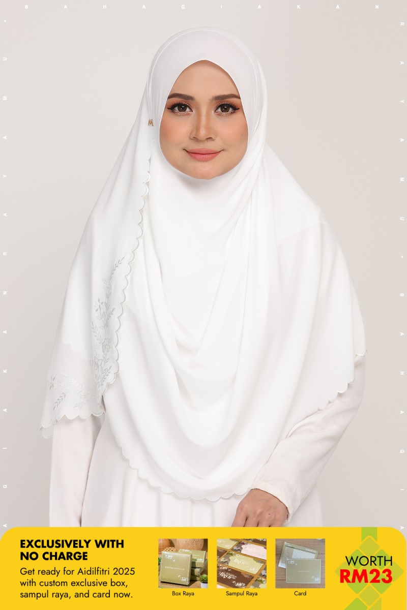 Shawl Sulam Moon White