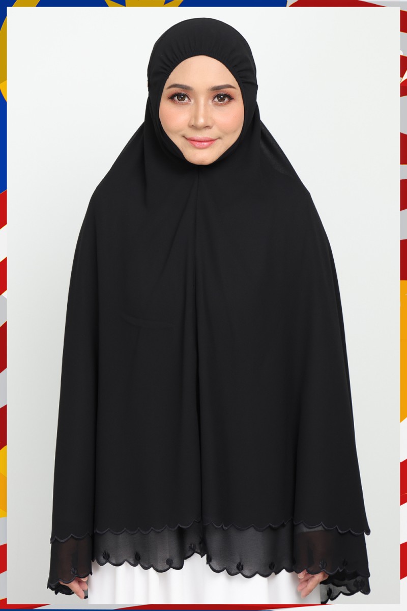 Mini Telekung Fatimah Smoky Black