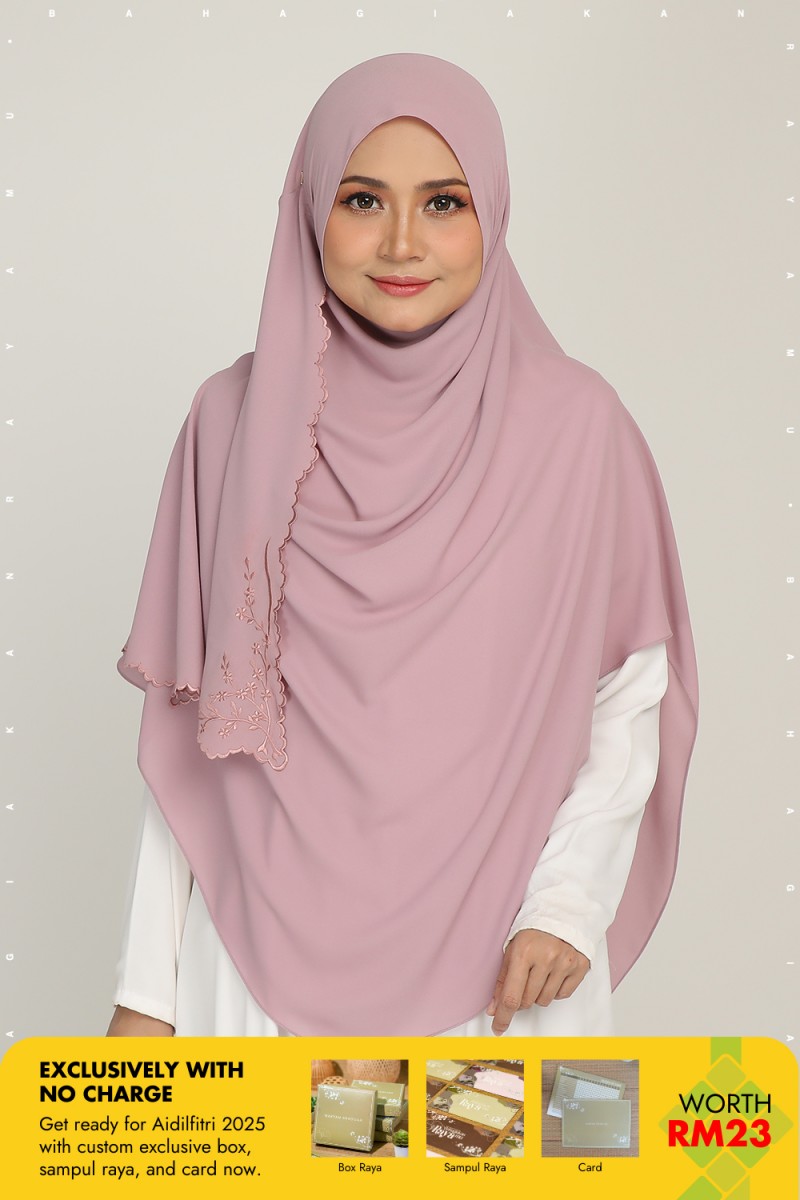 Umma Shawl Sulam Orchid Bloom