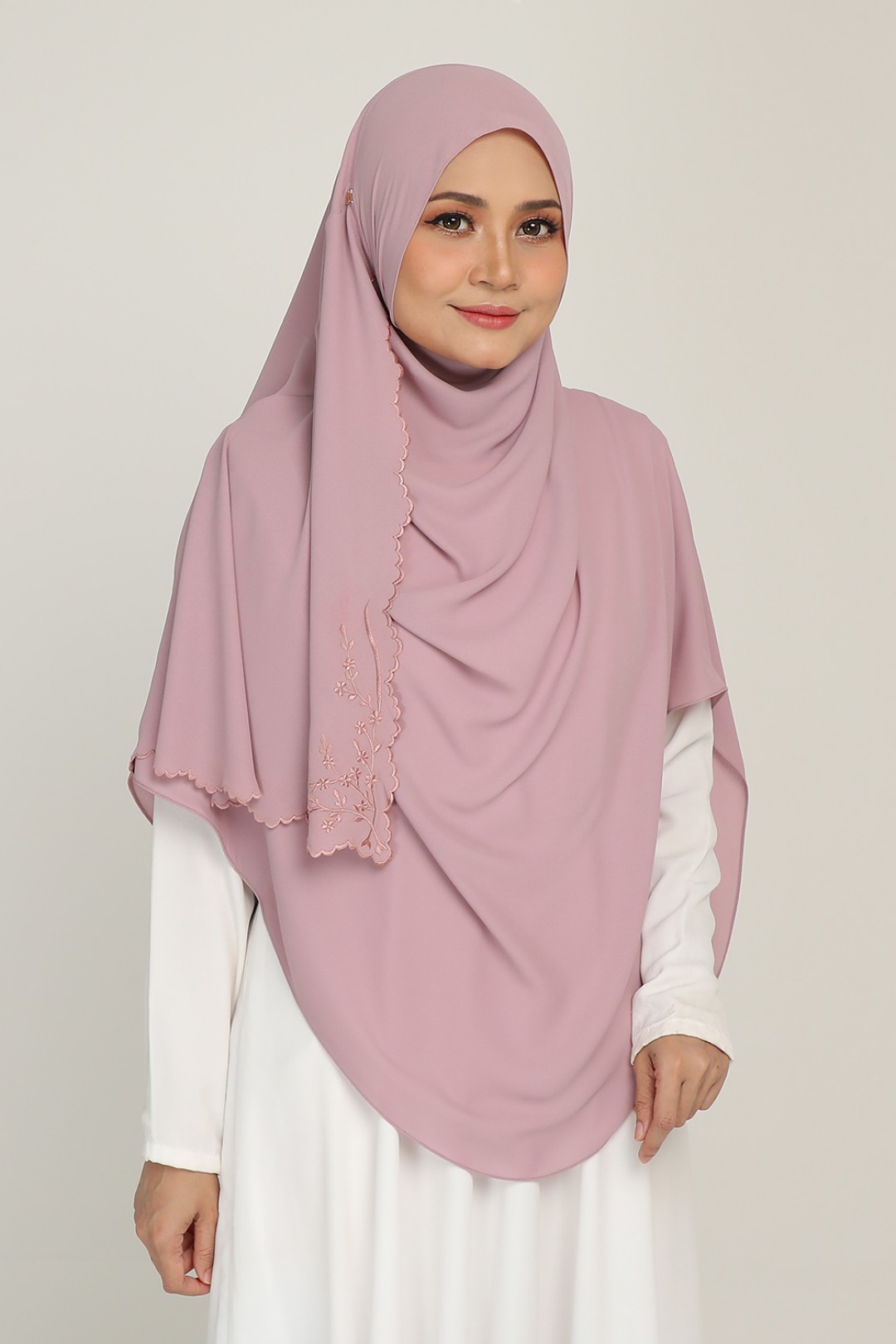 Umma Shawl Sulam Orchid Bloom