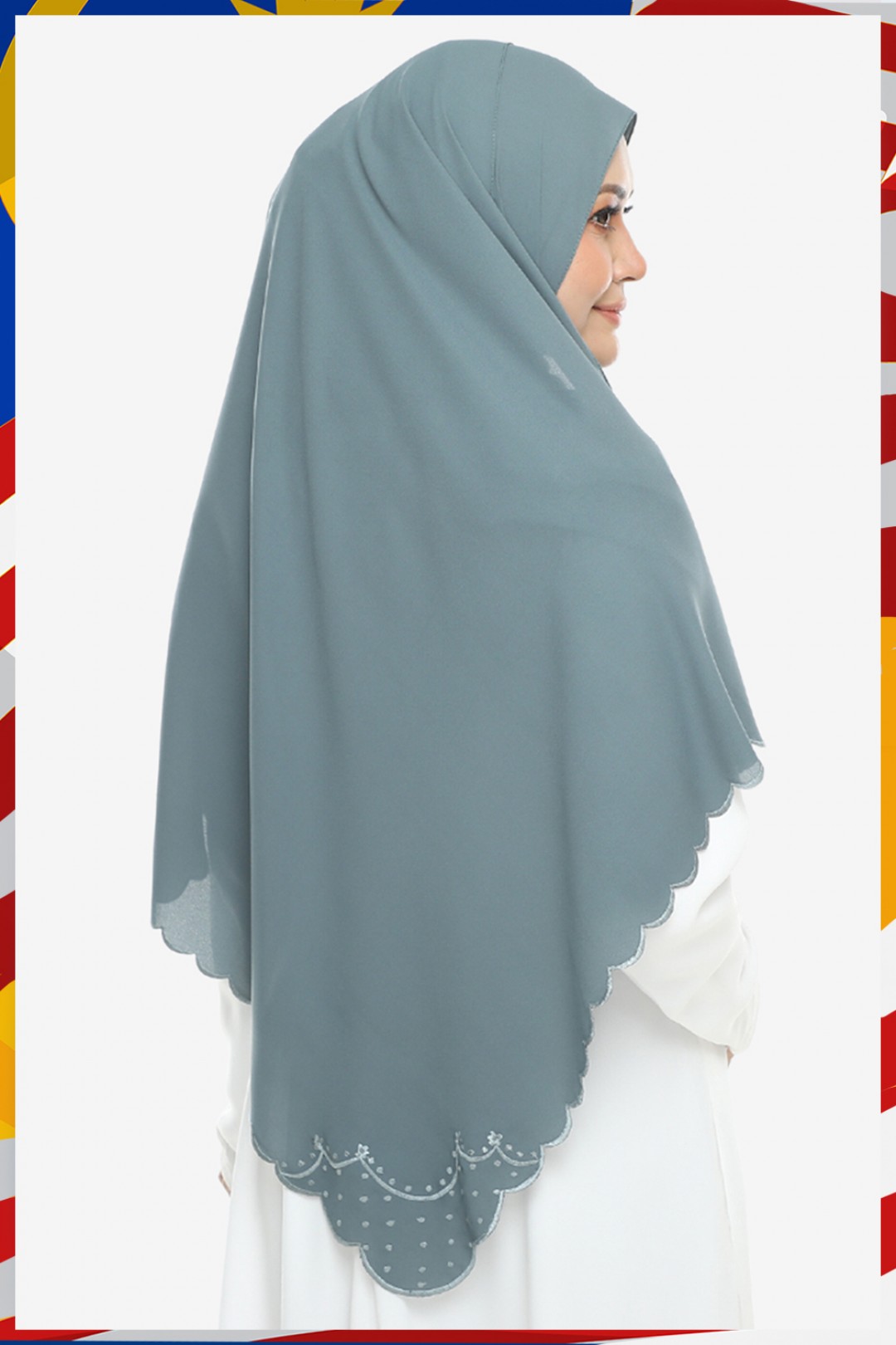 Shawl Sulam Pansy Cool Ash