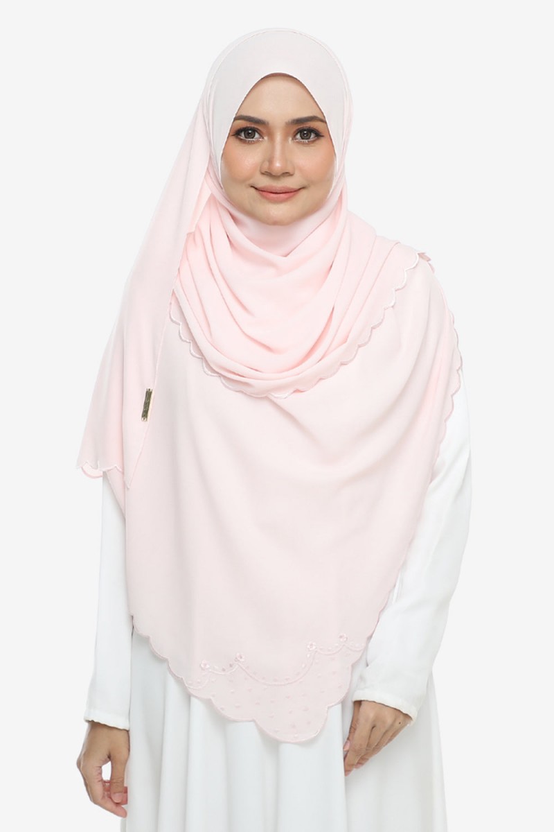 Shawl Sulam Pansy Melted Pink