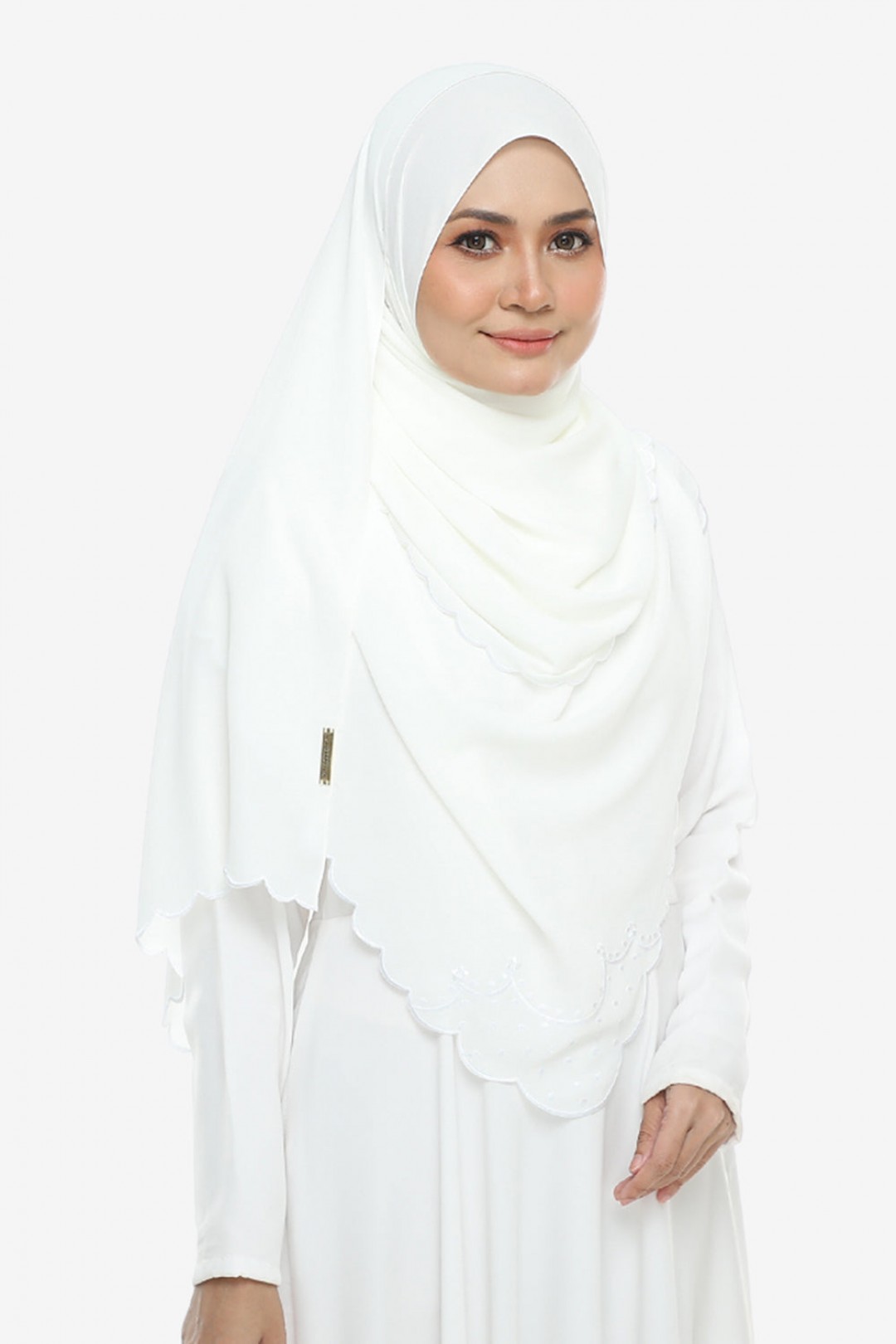 As-Is Shawl Sulam Pansy White Rose