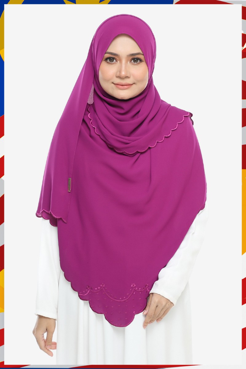 As-Is Shawl Sulam Pansy Bright Raisin