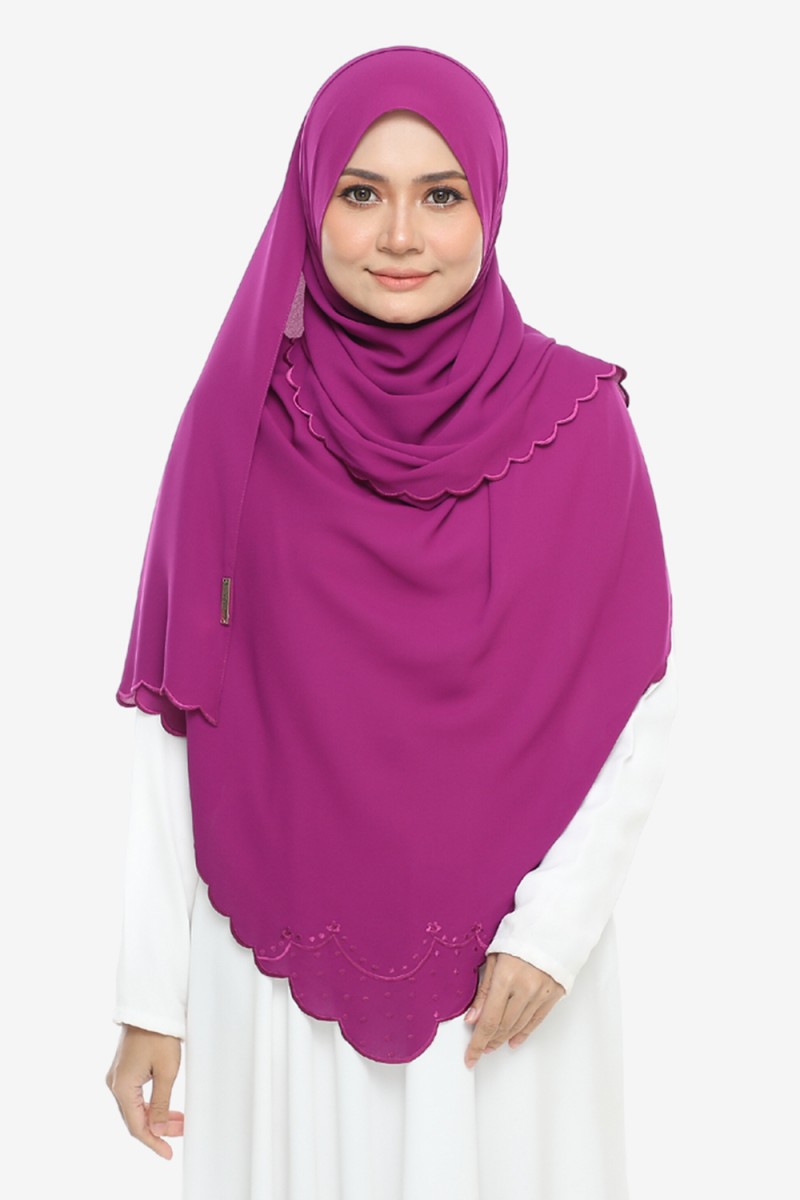 As-Is Shawl Sulam Pansy Bright Raisin