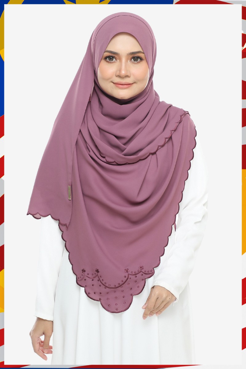 Shawl Sulam Pansy Burgundy Plum