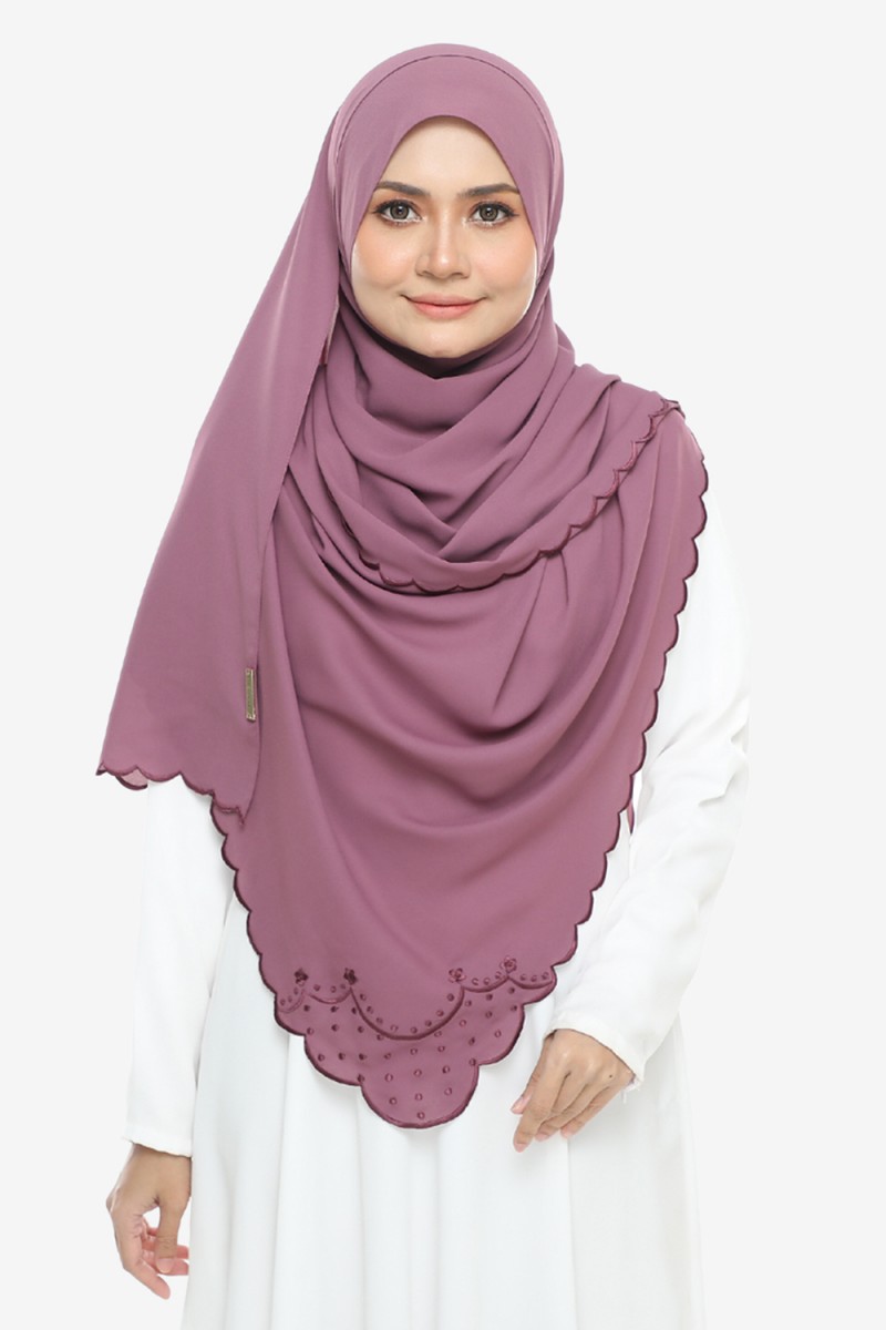 Shawl Sulam Pansy Burgundy Plum