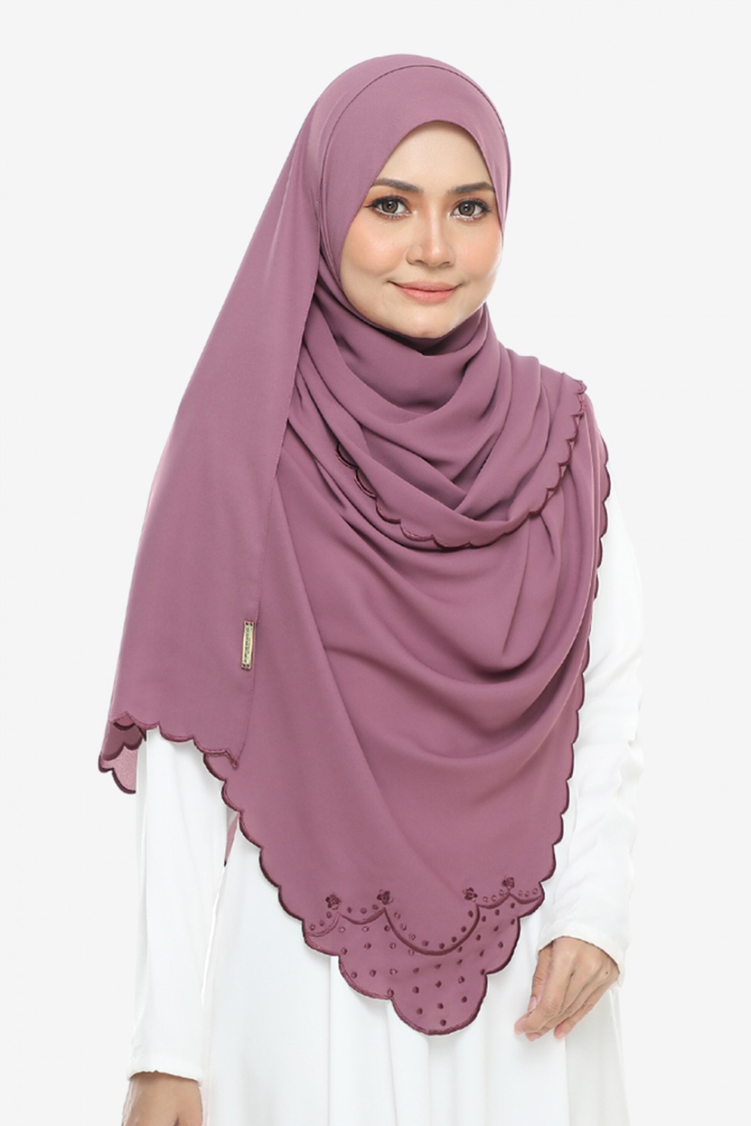 Shawl Sulam Pansy Burgundy Plum