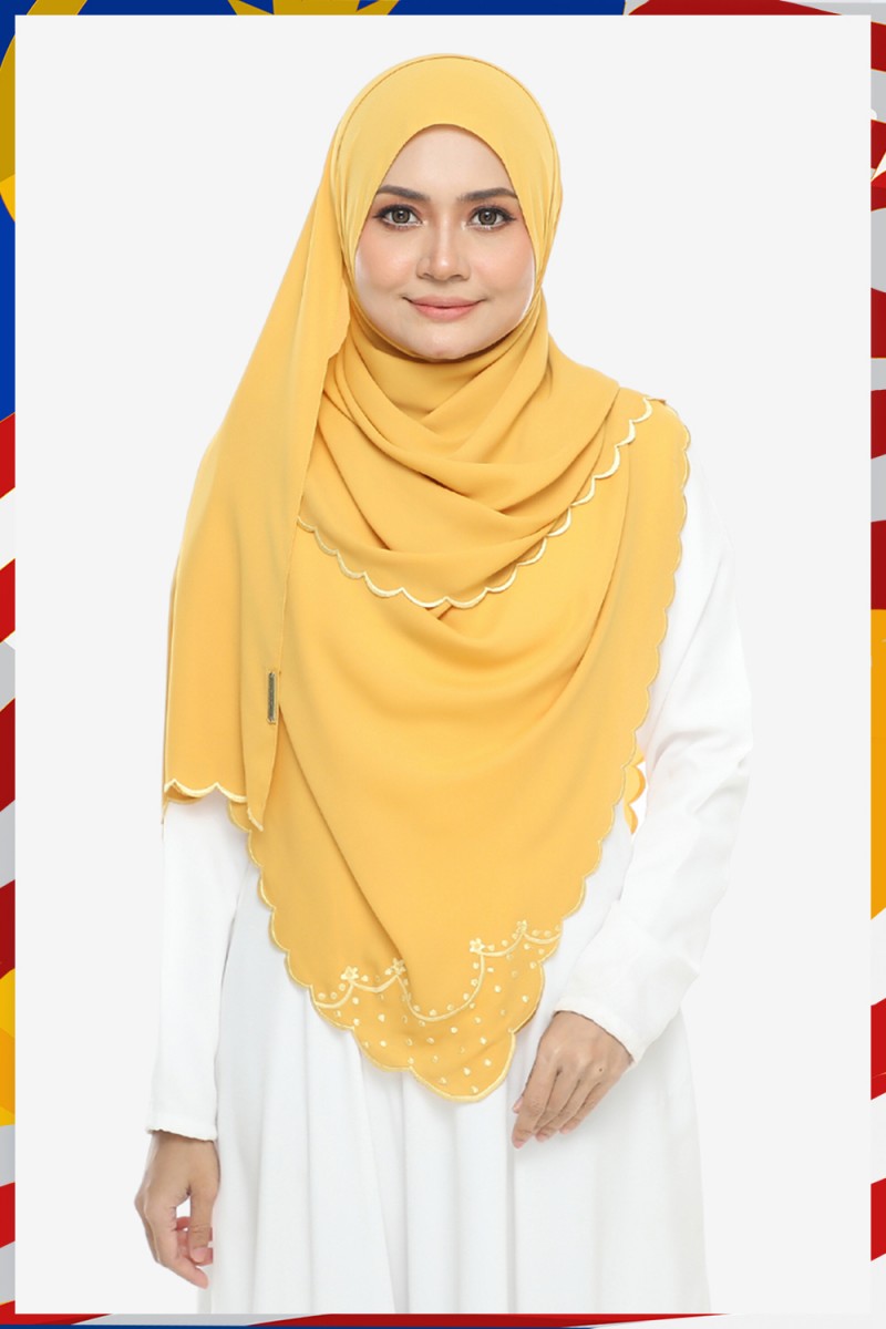 Shawl Sulam Pansy Canary Yellow