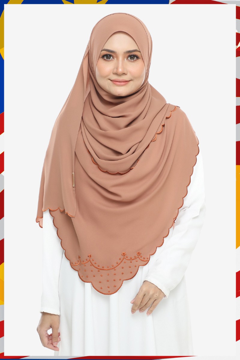 Shawl Sulam Pansy Caramel Choc