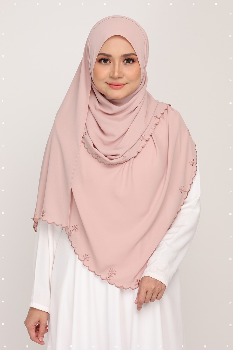 Shawl Sulam Pastel Melon