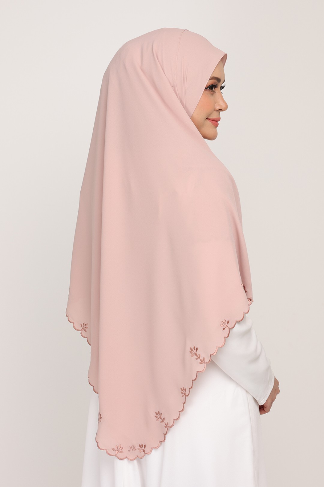 Shawl Sulam Pastel Melon