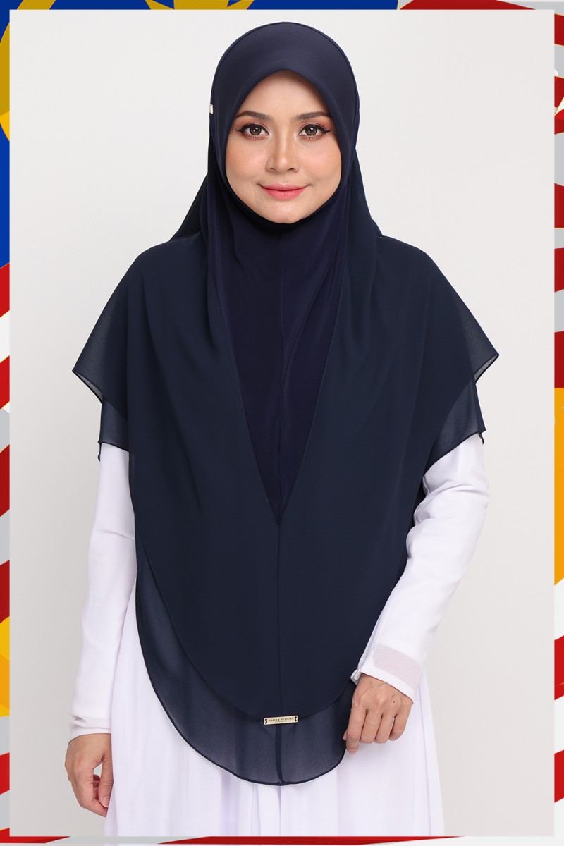 Khimar 3 Layer Prussion Navy