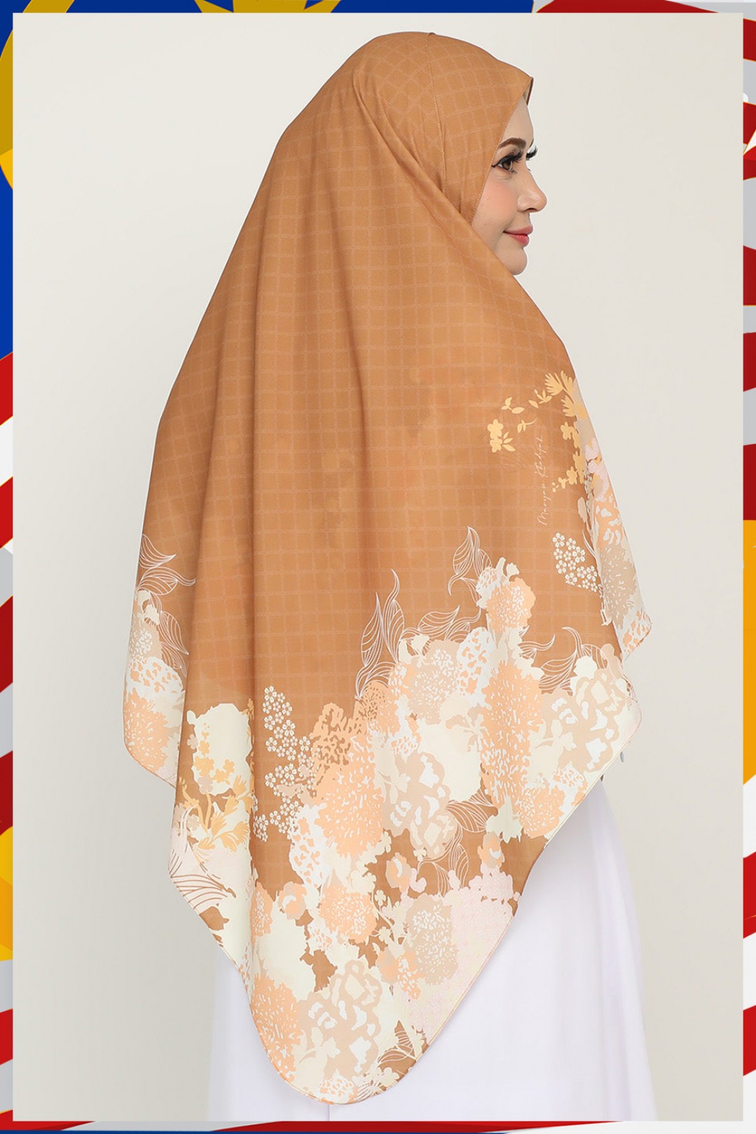 Long Shawl Printed Chandana Pumpkin Orange