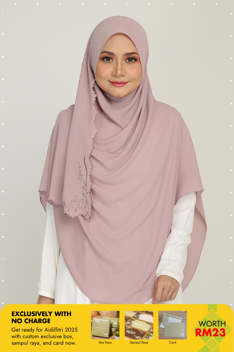 Umma Shawl Sulam Rose Tea