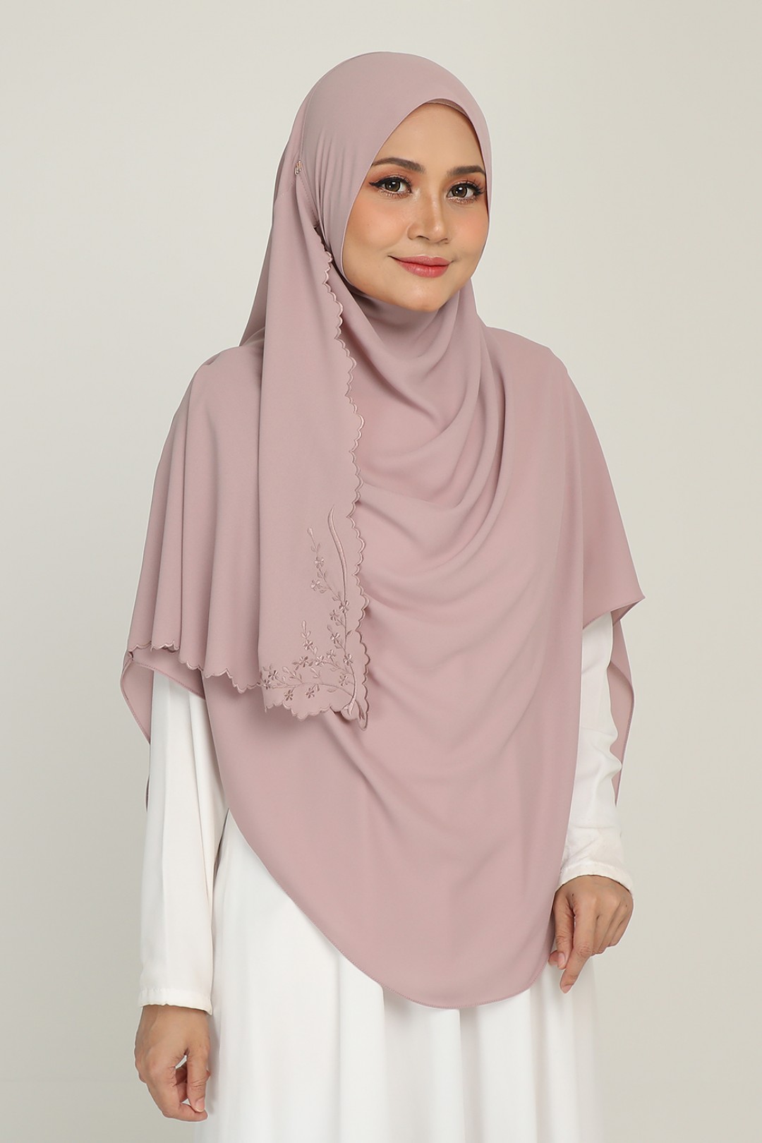 Umma Shawl Sulam Rose Tea