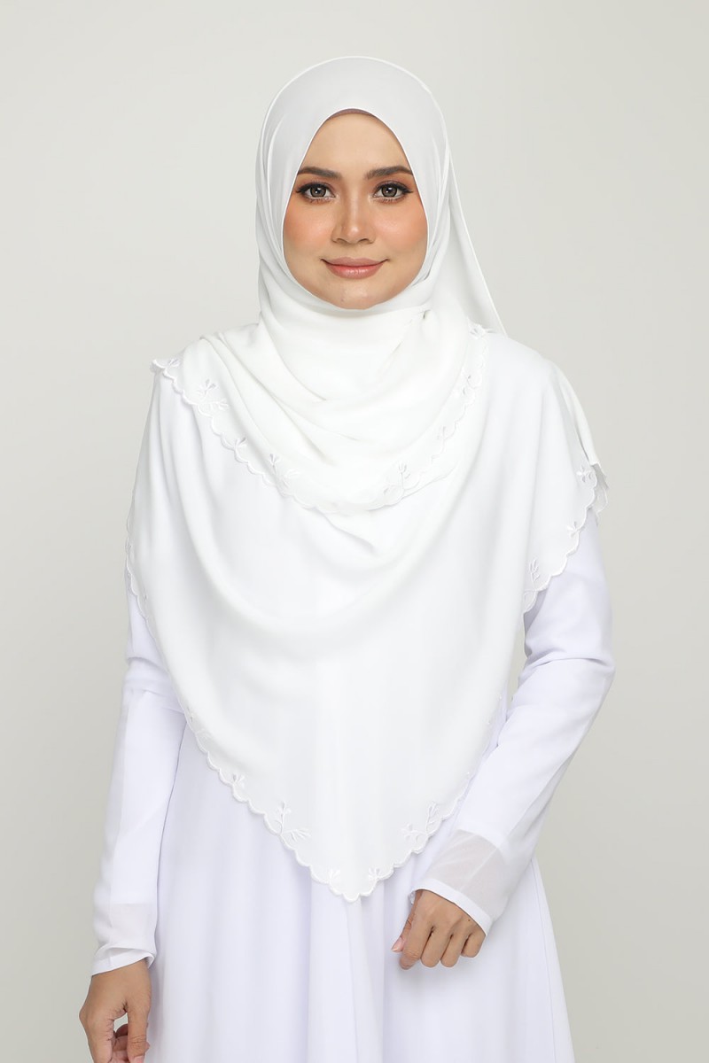 As-is Shawl Sulam White Rose