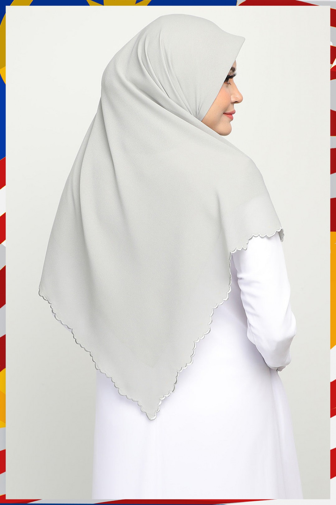 Bawal Sulam Silver Crest