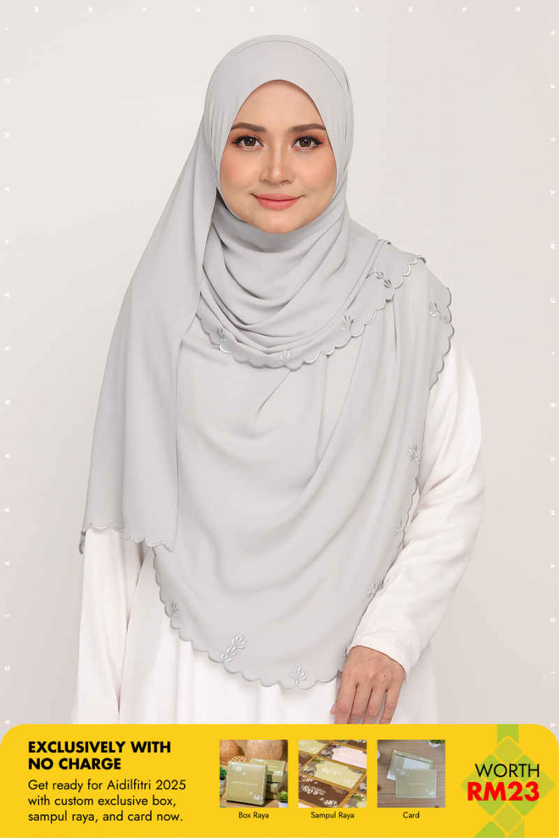 Shawl Sulam Silver Flash