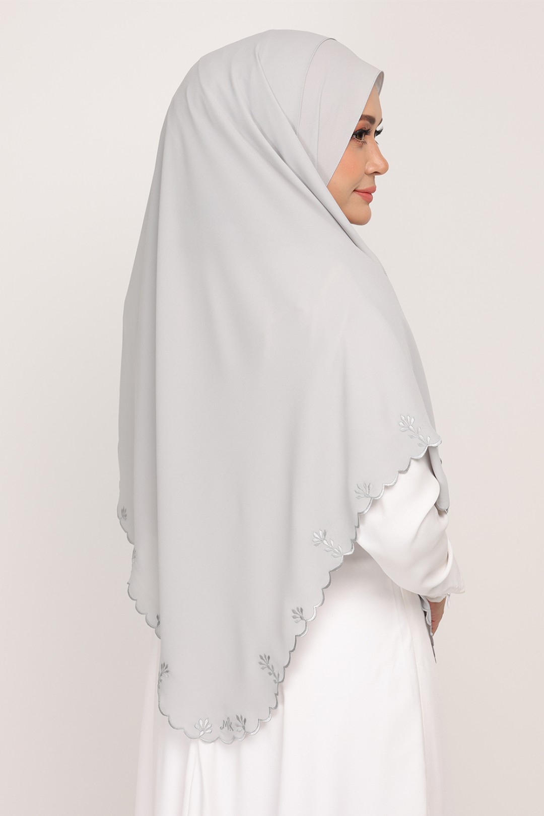 Shawl Sulam Silver Flash