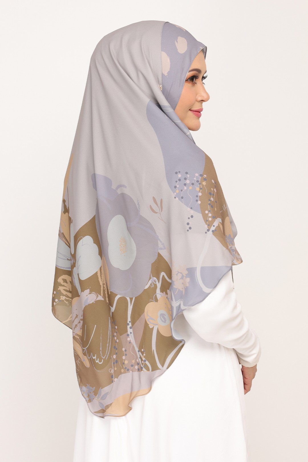 Long Shawl Printed Kiara Silver Rod