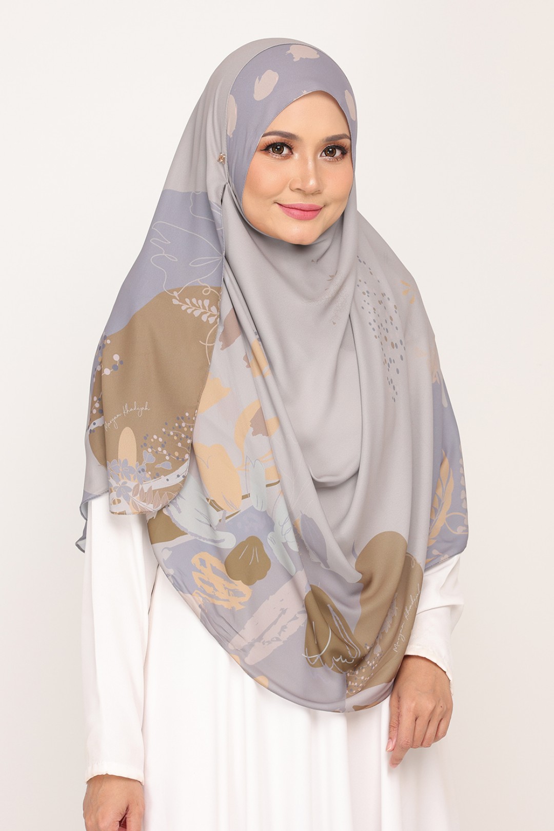 Long Shawl Printed Kiara Silver Rod