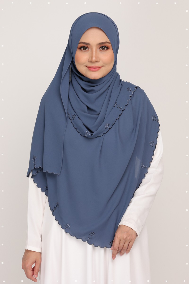 Shawl Sulam Slate Charcoal