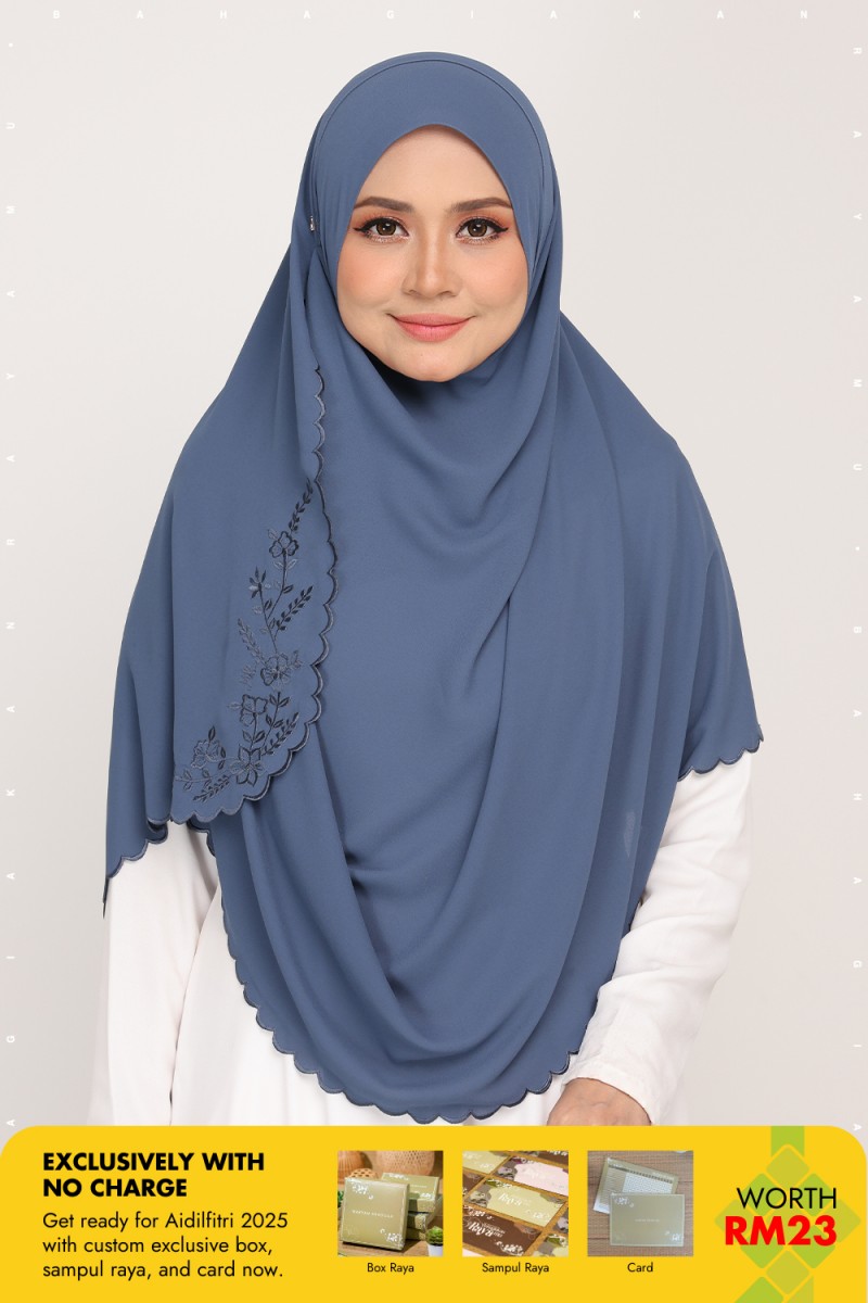 Shawl Sulam Slate Charcoal