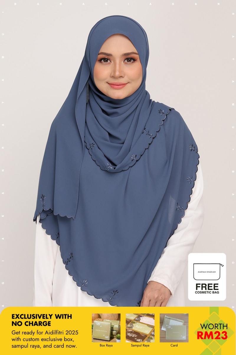 Shawl Sulam Slate Charcoal