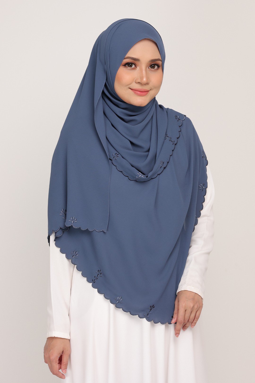 Shawl Sulam Slate Charcoal