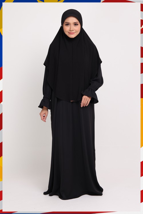 Jubah Wardah Swart Black