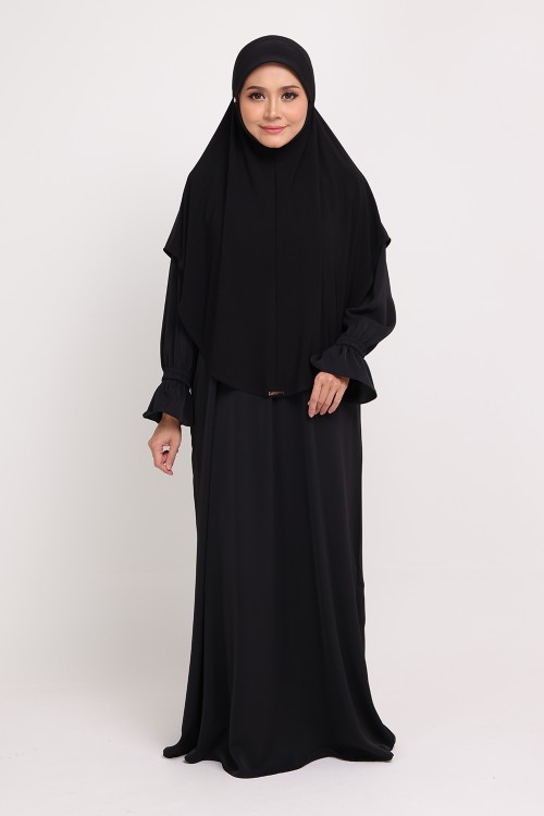 Jubah Wardah Swart Black