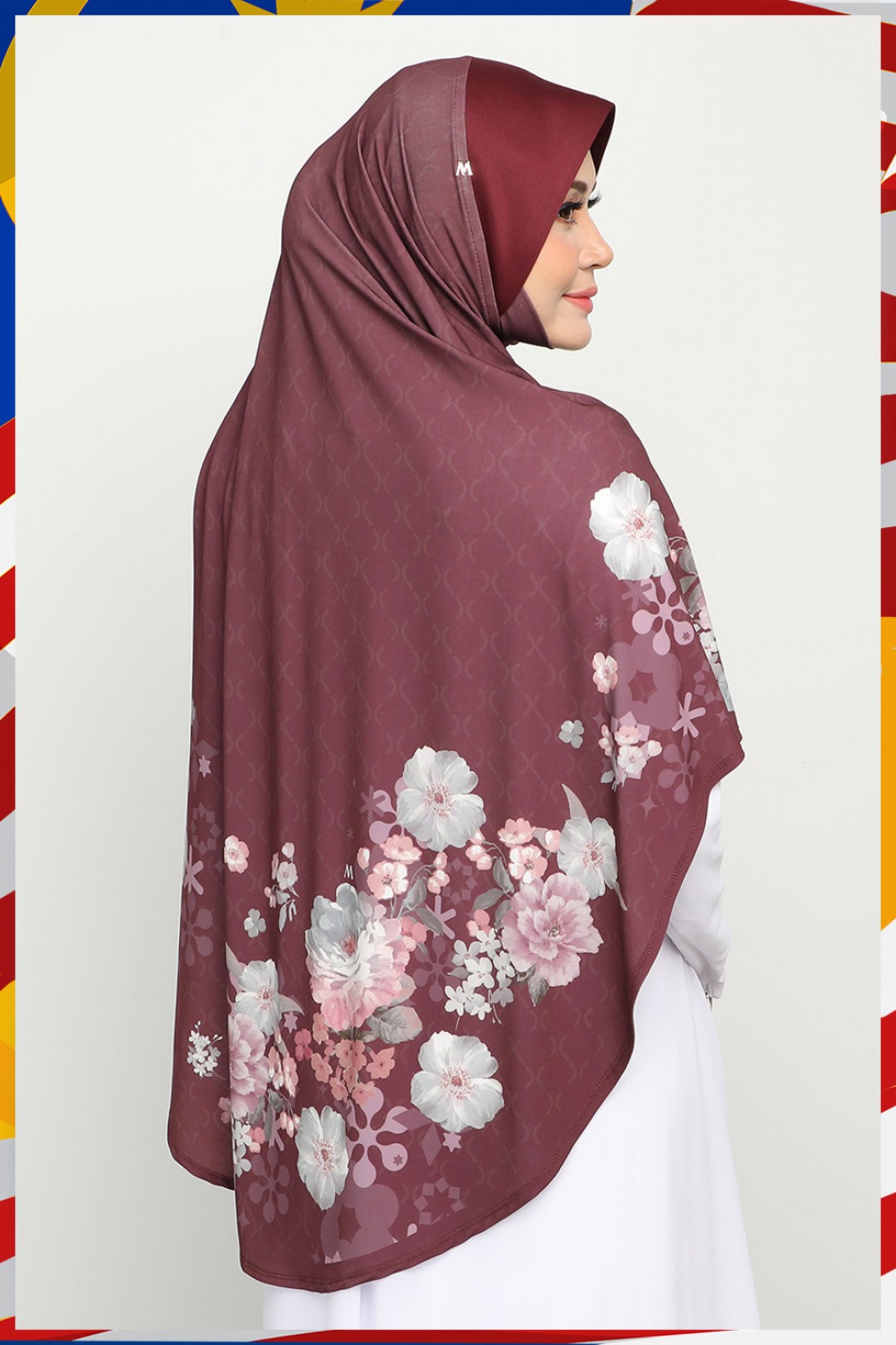 Sarung Printed Ghaniyah Maroon Oak