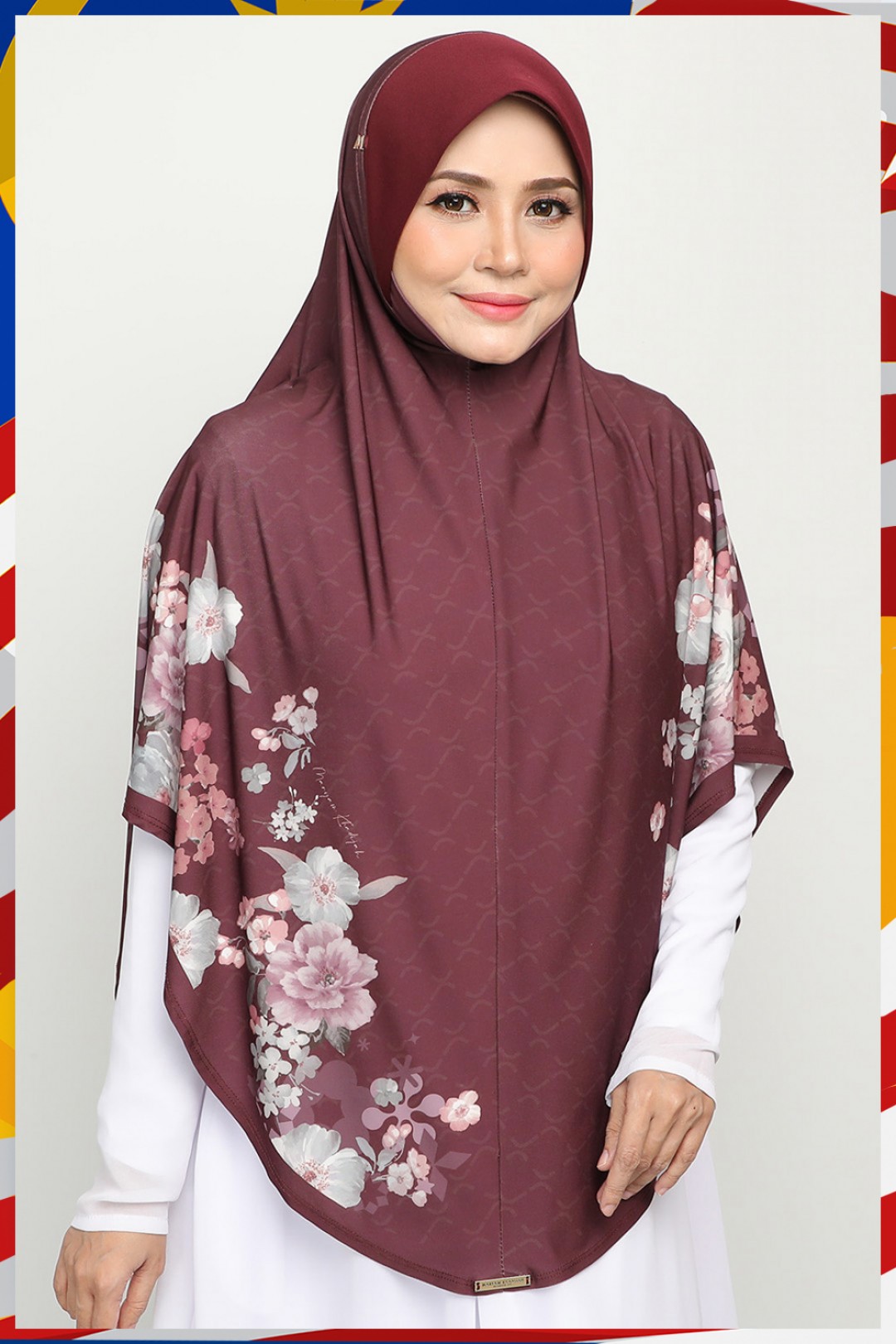 Sarung Printed Ghaniyah Maroon Oak